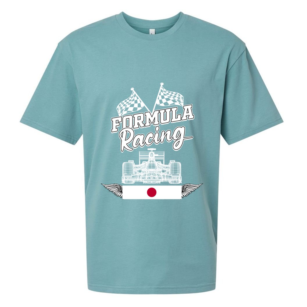 Japanese Auto Race Japan Flag Formula Racing Car Blueprint Great Gift Sueded Cloud Jersey T-Shirt
