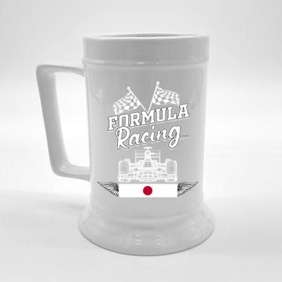 Japanese Auto Race Japan Flag Formula Racing Car Blueprint Great Gift Beer Stein