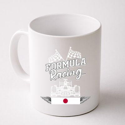 Japanese Auto Race Japan Flag Formula Racing Car Blueprint Great Gift Coffee Mug