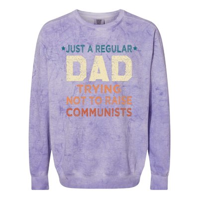 Just A Regular Dad Trying Not To Raise Communists Colorblast Crewneck Sweatshirt