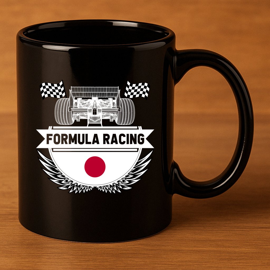 Japanese Auto Race Japan Flag Formula Racing Car Blueprint Gift 11oz C Handle Ceramic Mug