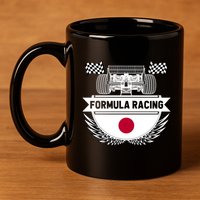 Japanese Auto Race Japan Flag Formula Racing Car Blueprint Gift 11oz C Handle Ceramic Mug