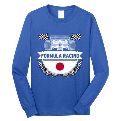 Japanese Auto Race Japan Flag Formula Racing Car Blueprint Gift Long Sleeve Shirt