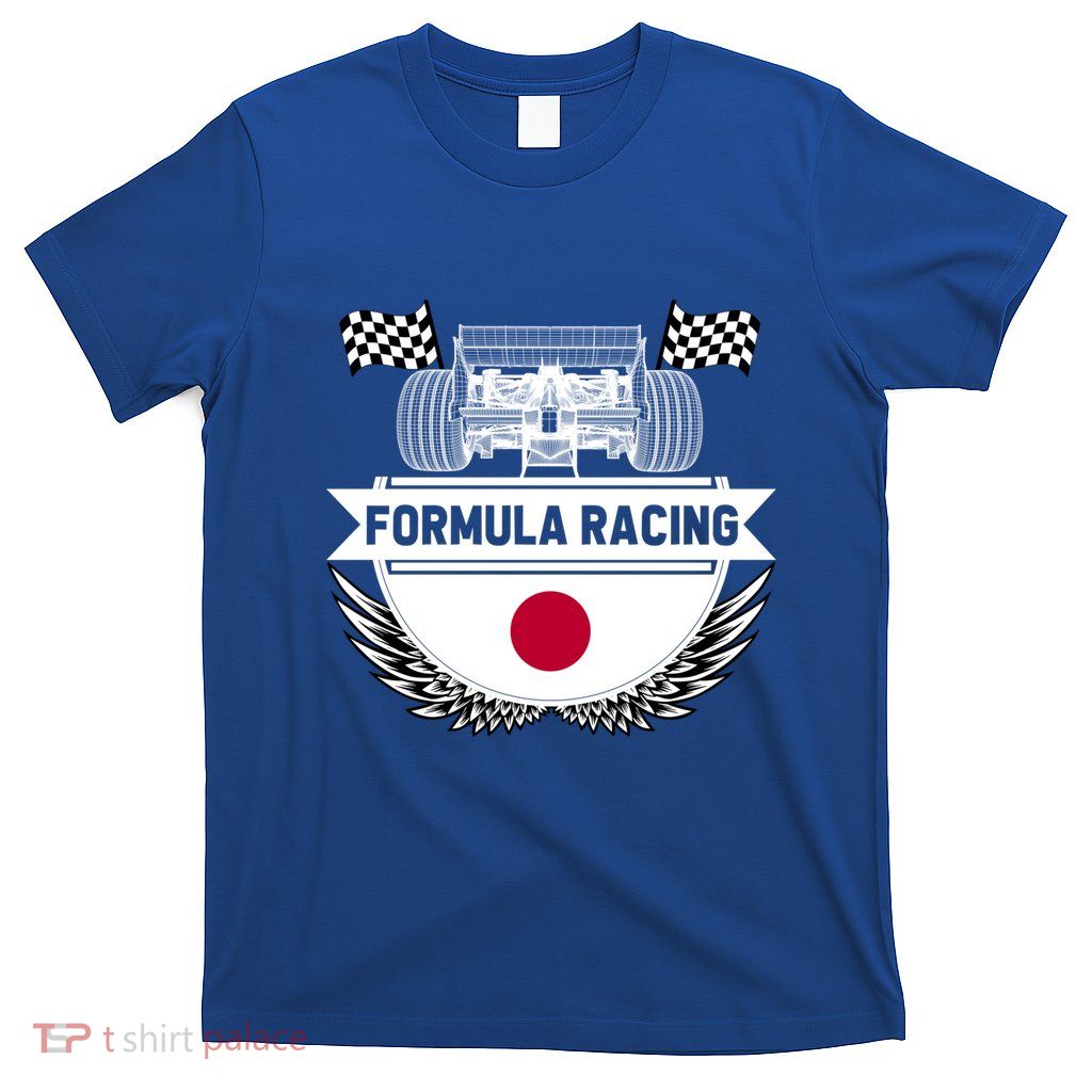 Japanese Auto Race Japan Flag Formula Racing Car Blueprint Gift T-Shirt