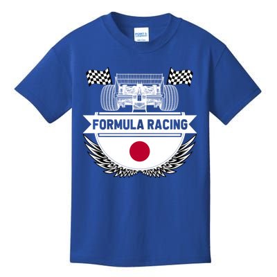 Japanese Auto Race Japan Flag Formula Racing Car Blueprint Gift Kids T-Shirt