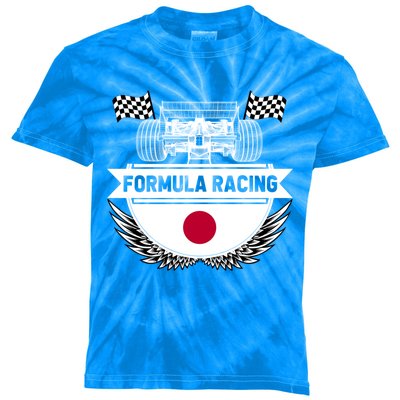 Japanese Auto Race Japan Flag Formula Racing Car Blueprint Gift Kids Tie-Dye T-Shirt