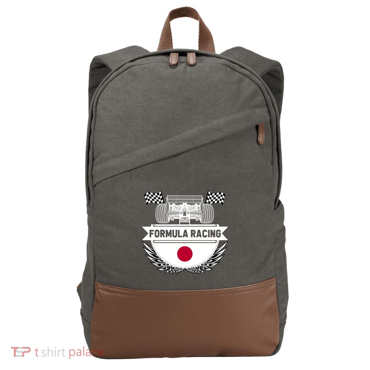 Japanese Auto Race Japan Flag Formula Racing Car Blueprint Gift Cotton Canvas Backpack