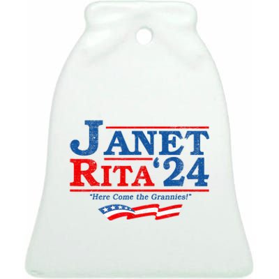 Janet And Rita For President 2024 President 2024 Ceramic Bell Ornament