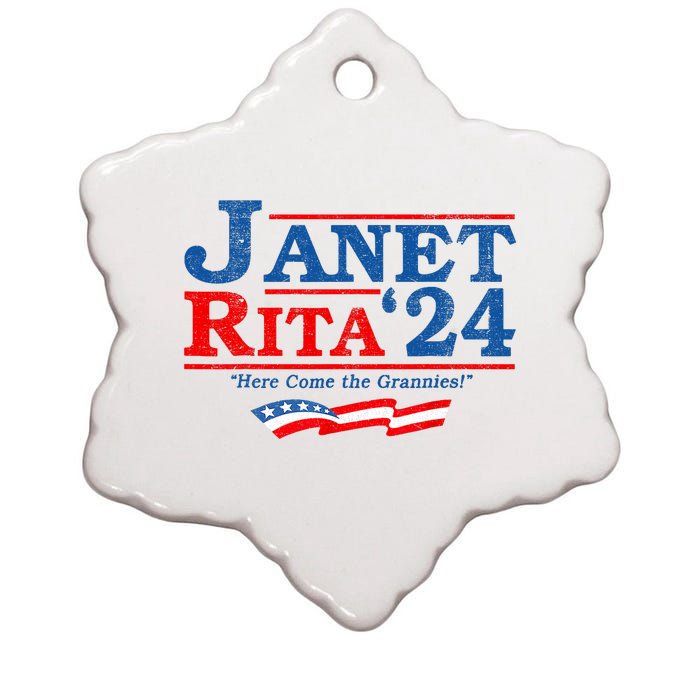 Janet And Rita For President 2024 President 2024 Ceramic Star Ornament