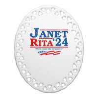 Janet And Rita For President 2024 President 2024 Ceramic Oval Ornament