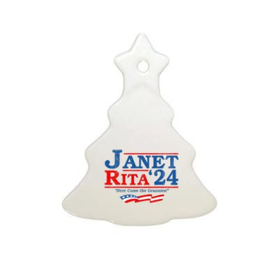 Janet And Rita For President 2024 President 2024 Ceramic Tree Ornament