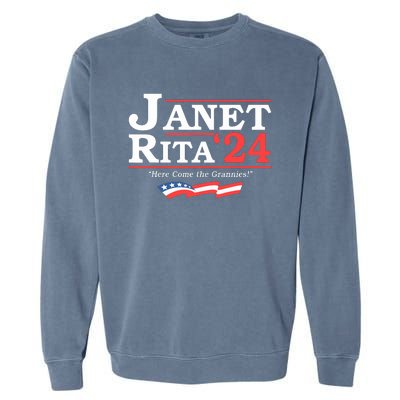 Janet And Rita 2024 Here Come The Grannies Garment-Dyed Sweatshirt