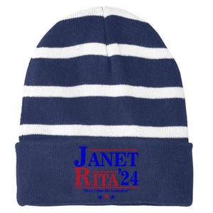 Janet And Rita 2024 Here Come The Grannies Striped Beanie with Solid Band