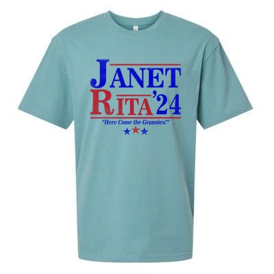 Janet And Rita 2024 Here Come The Grannies Sueded Cloud Jersey T-Shirt