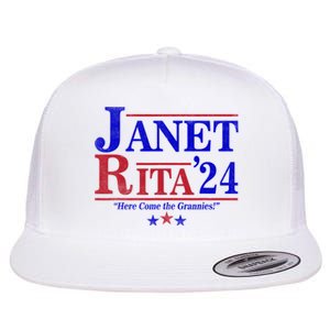 Janet And Rita 2024 Here Come The Grannies Flat Bill Trucker Hat