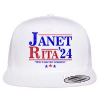 Janet And Rita 2024 Here Come The Grannies Flat Bill Trucker Hat