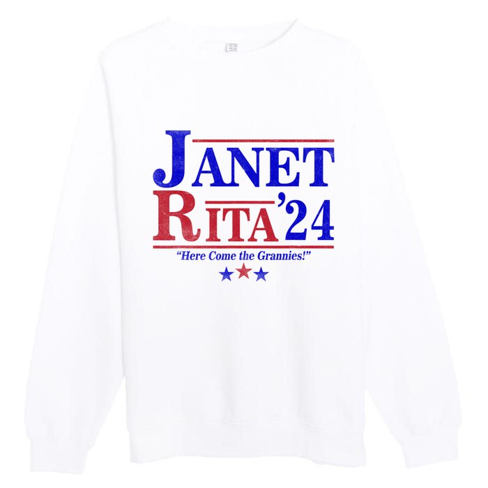 Janet And Rita 2024 Here Come The Grannies Premium Crewneck Sweatshirt