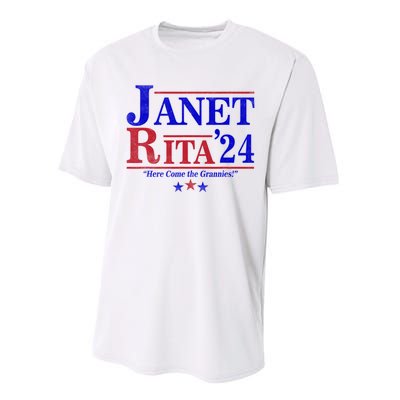 Janet And Rita 2024 Here Come The Grannies Performance Sprint T-Shirt