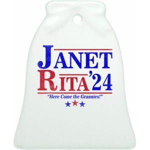 Janet And Rita 2024 Here Come The Grannies Ceramic Bell Ornament