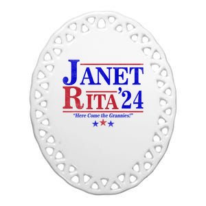 Janet And Rita 2024 Here Come The Grannies Ceramic Oval Ornament