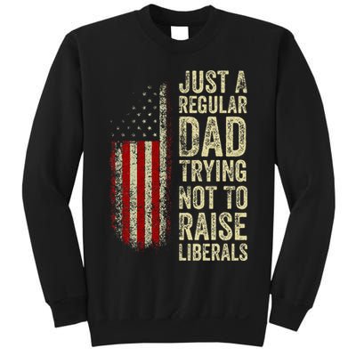 Just A Regular Dad Trying Not To Raise Liberals FatherS Day Sweatshirt