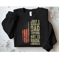 Just A Regular Dad Trying Not To Raise Liberals FatherS Day Sweatshirt