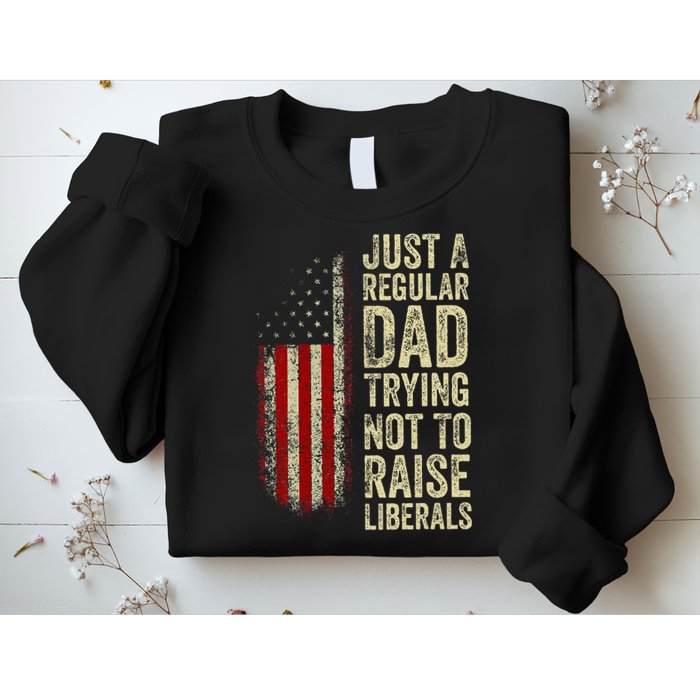Just A Regular Dad Trying Not To Raise Liberals FatherS Day Sweatshirt
