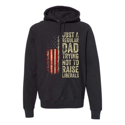 Just A Regular Dad Trying Not To Raise Liberals FatherS Day Premium Hoodie