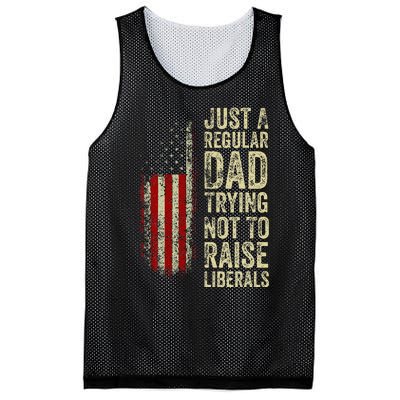 Just A Regular Dad Trying Not To Raise Liberals FatherS Day Mesh Reversible Basketball Jersey Tank