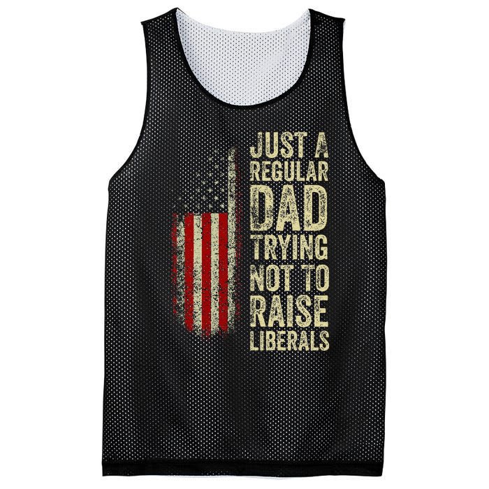 Just A Regular Dad Trying Not To Raise Liberals FatherS Day Mesh Reversible Basketball Jersey Tank