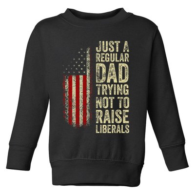 Just A Regular Dad Trying Not To Raise Liberals FatherS Day Toddler Sweatshirt