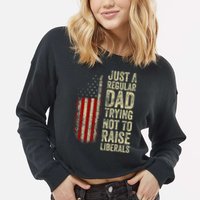 Just A Regular Dad Trying Not To Raise Liberals FatherS Day Cropped Pullover Crew