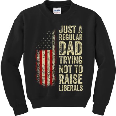 Just A Regular Dad Trying Not To Raise Liberals FatherS Day Kids Sweatshirt