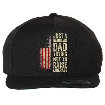 Just A Regular Dad Trying Not To Raise Liberals FatherS Day Wool Snapback Cap