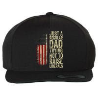 Just A Regular Dad Trying Not To Raise Liberals FatherS Day Wool Snapback Cap