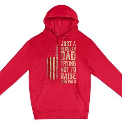 Just A Regular Dad Trying Not To Raise Liberals FatherS Day Premium Pullover Hoodie