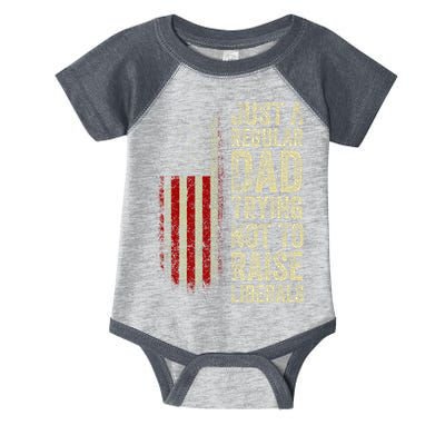 Just A Regular Dad Trying Not To Raise Liberals FatherS Day Infant Baby Jersey Bodysuit