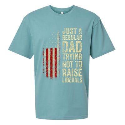 Just A Regular Dad Trying Not To Raise Liberals FatherS Day Sueded Cloud Jersey T-Shirt