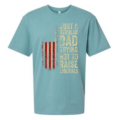 Just A Regular Dad Trying Not To Raise Liberals FatherS Day Sueded Cloud Jersey T-Shirt