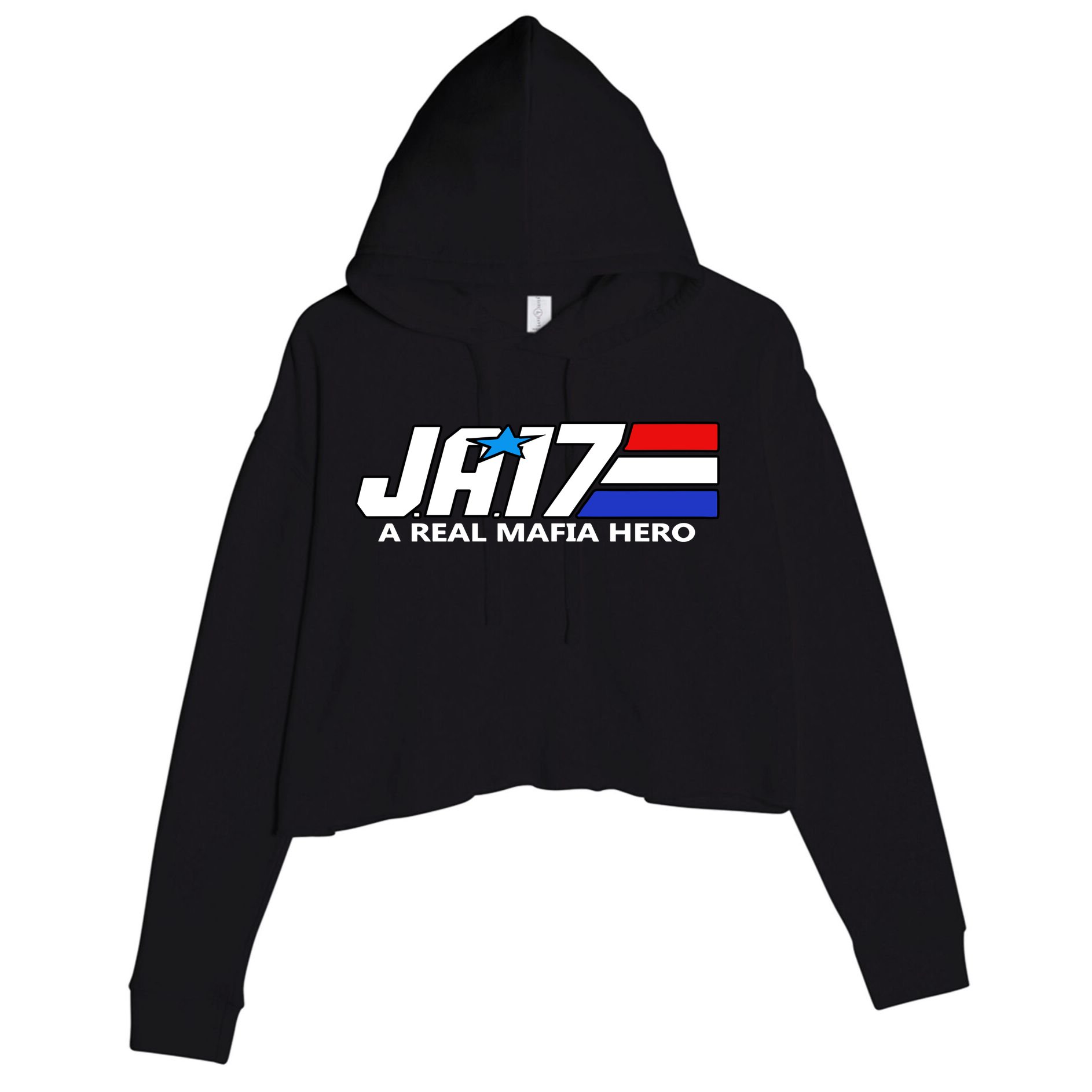 Ja17 A Real Mafia Hero Crop Fleece Hoodie