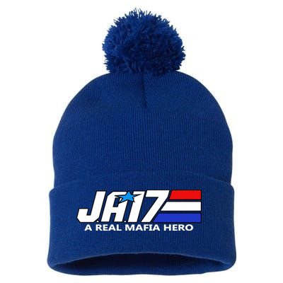 Ja17 A Real Mafia Hero Pom Pom 12in Knit Beanie