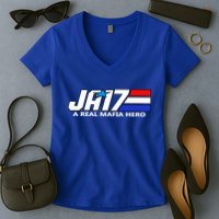 Ja17 A Real Mafia Hero Women's V-Neck T-Shirt