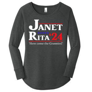 Janet And Rita 2024 Here Come The Grannies President Women's Perfect Tri Tunic Long Sleeve Shirt