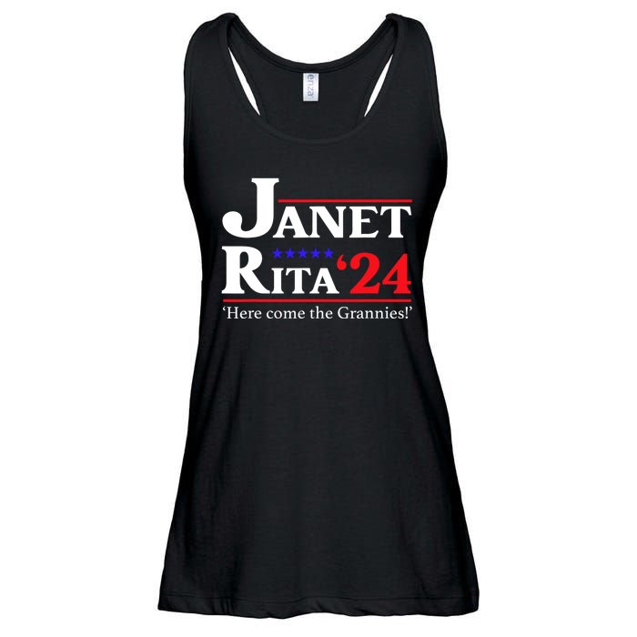 Janet And Rita 2024 Here Come The Grannies President Ladies Essential Flowy Tank