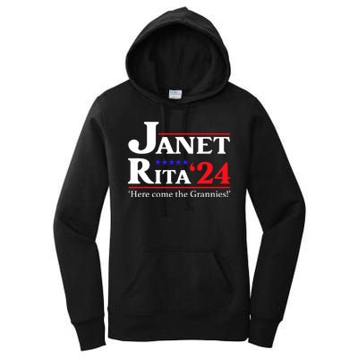 Janet And Rita 2024 Here Come The Grannies President Women's Pullover Hoodie