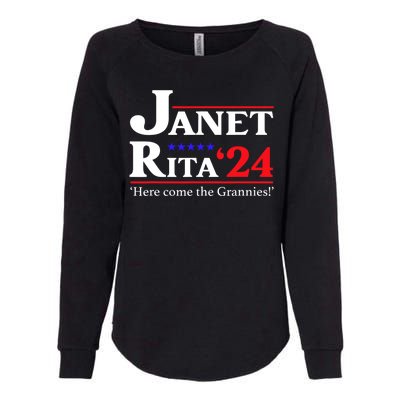 Janet And Rita 2024 Here Come The Grannies President Womens California Wash Sweatshirt