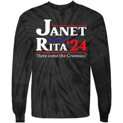 Janet And Rita 2024 Here Come The Grannies President Tie-Dye Long Sleeve Shirt