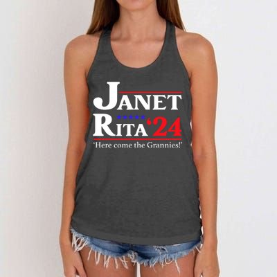 Janet And Rita 2024 Here Come The Grannies President Women's Knotted Racerback Tank