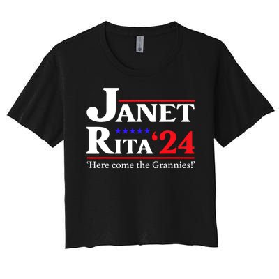 Janet And Rita 2024 Here Come The Grannies President Women's Crop Top Tee