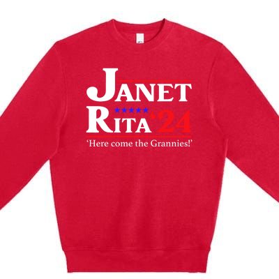 Janet And Rita 2024 Here Come The Grannies President Premium Crewneck Sweatshirt